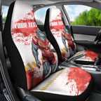 Personalised Dolphins Rugby Car Seat Cover Dolphin Mascot - Sporty Splash Art Style