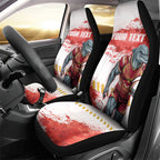 Personalised Dolphins Rugby Car Seat Cover Dolphin Mascot - Sporty Splash Art Style