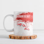 Personalised Dolphins Rugby Ceramic Mug Dolphin Mascot - Sporty Splash Art Style