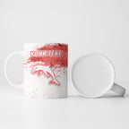 Personalised Dolphins Rugby Ceramic Mug Dolphin Mascot - Sporty Splash Art Style