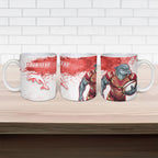 Personalised Dolphins Rugby Ceramic Mug Dolphin Mascot - Sporty Splash Art Style