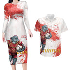 Personalised Dolphins Rugby Couples Matching Long Sleeve Bodycon Dress and Hawaiian Shirt Dolphin Mascot - Sporty Splash Art Style