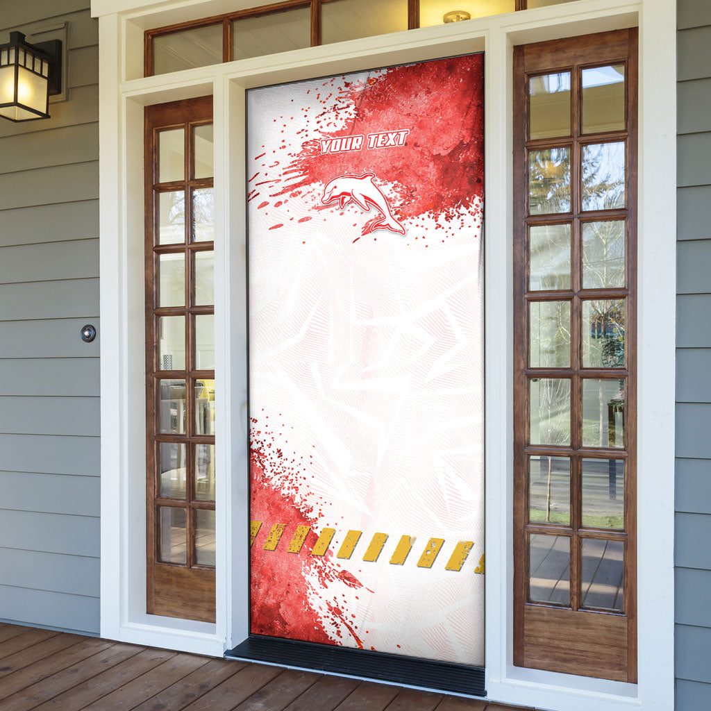 Personalised Dolphins Rugby Door Cover Dolphin Mascot - Sporty Splash Art Style