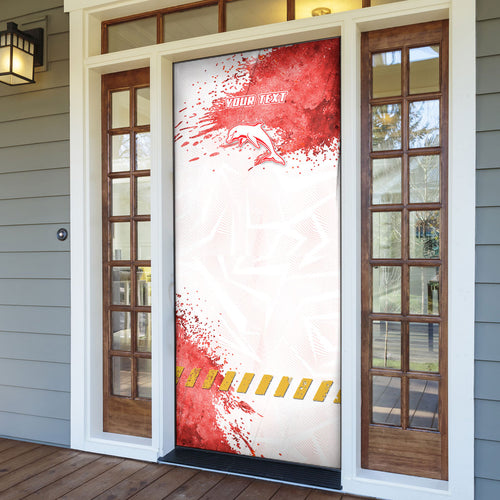 Personalised Dolphins Rugby Door Cover Dolphin Mascot - Sporty Splash Art Style