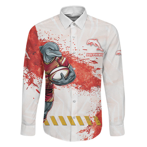 Personalised Dolphins Rugby Family Matching Off Shoulder Maxi Dress and Hawaiian Shirt Dolphin Mascot - Sporty Splash Art Style