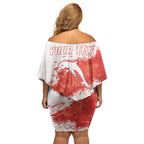 Personalised Dolphins Rugby Family Matching Off Shoulder Short Dress and Hawaiian Shirt Dolphin Mascot - Sporty Splash Art Style