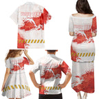 Personalised Dolphins Rugby Family Matching Puletasi and Hawaiian Shirt Dolphin Mascot - Sporty Splash Art Style