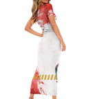 Personalised Dolphins Rugby Family Matching Short Sleeve Bodycon Dress and Hawaiian Shirt Dolphin Mascot - Sporty Splash Art Style