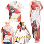 Personalised Dolphins Rugby Family Matching Tank Maxi Dress and Hawaiian Shirt Dolphin Mascot - Sporty Splash Art Style