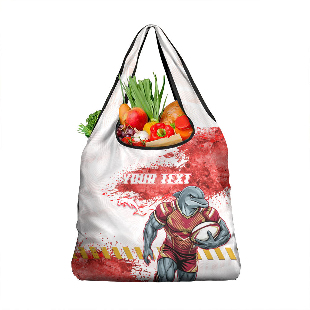 Personalised Dolphins Rugby Grocery Bag Dolphin Mascot - Sporty Splash Art Style