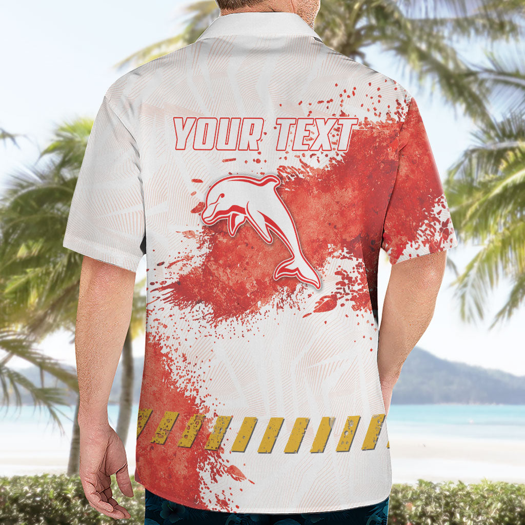 Personalised Dolphins Rugby Hawaiian Shirt Dolphin Mascot - Sporty Splash Art Style