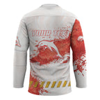 Personalised Dolphins Rugby Hockey Jersey Dolphin Mascot - Sporty Splash Art Style