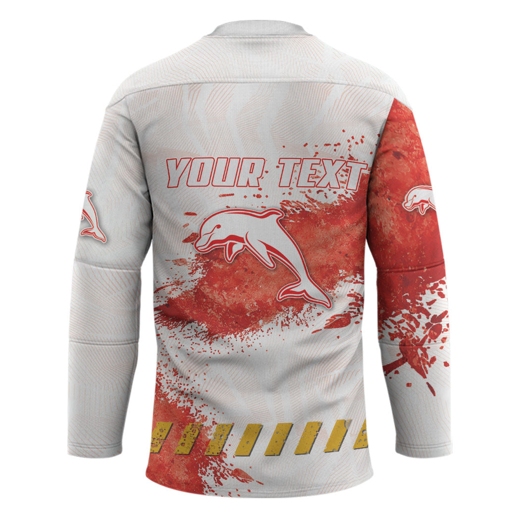 Personalised Dolphins Rugby Hockey Jersey Dolphin Mascot - Sporty Splash Art Style