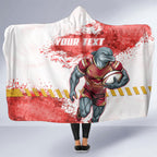 Personalised Dolphins Rugby Hooded Blanket Dolphin Mascot - Sporty Splash Art Style