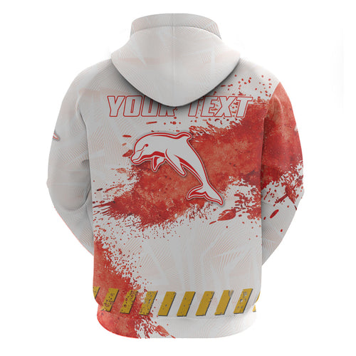 Personalised Dolphins Rugby Hoodie Dolphin Mascot - Sporty Splash Art Style