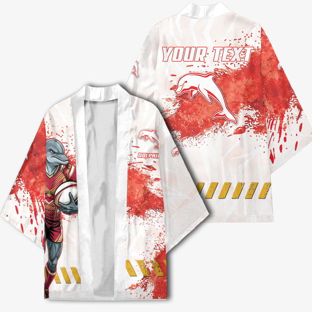 Personalised Dolphins Rugby Kimono Dolphin Mascot - Sporty Splash Art Style