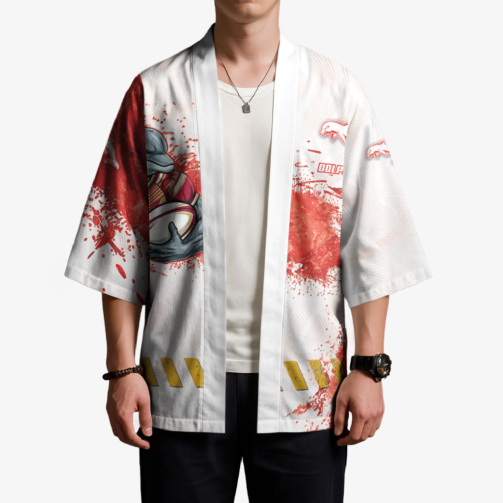 Personalised Dolphins Rugby Kimono Dolphin Mascot - Sporty Splash Art Style