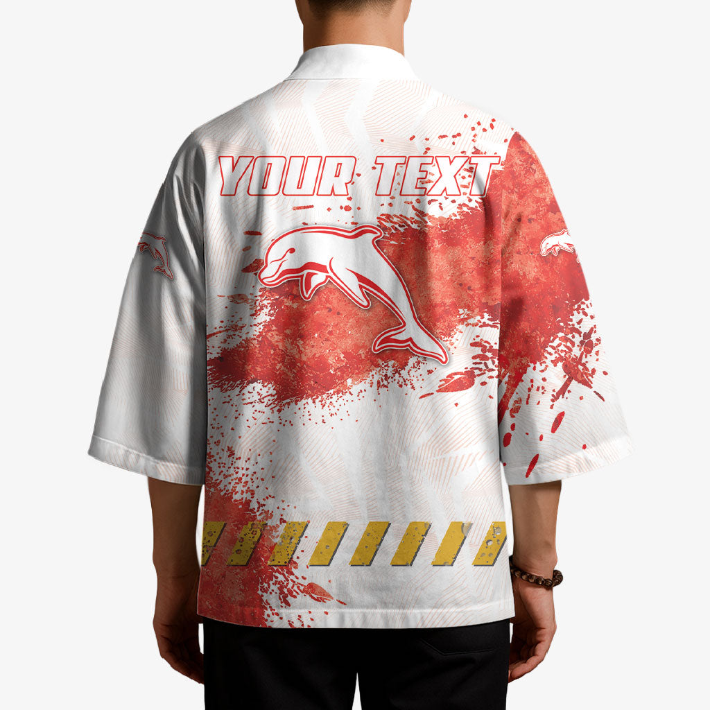 Personalised Dolphins Rugby Kimono Dolphin Mascot - Sporty Splash Art Style