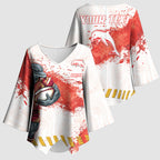 Personalised Dolphins Rugby Kimono Sleeve Blouse Dolphin Mascot - Sporty Splash Art Style