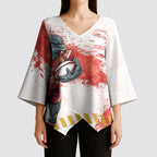 Personalised Dolphins Rugby Kimono Sleeve Blouse Dolphin Mascot - Sporty Splash Art Style