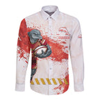 Personalised Dolphins Rugby Long Sleeve Button Shirt Dolphin Mascot - Sporty Splash Art Style