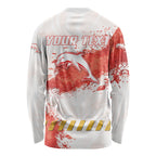 Personalised Dolphins Rugby Long Sleeve Shirt Dolphin Mascot - Sporty Splash Art Style