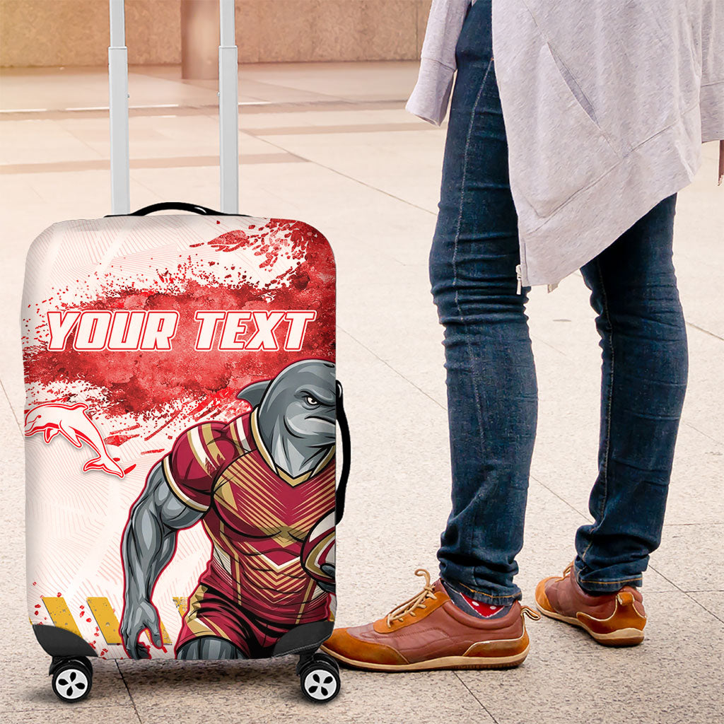 Personalised Dolphins Rugby Luggage Cover Dolphin Mascot - Sporty Splash Art Style