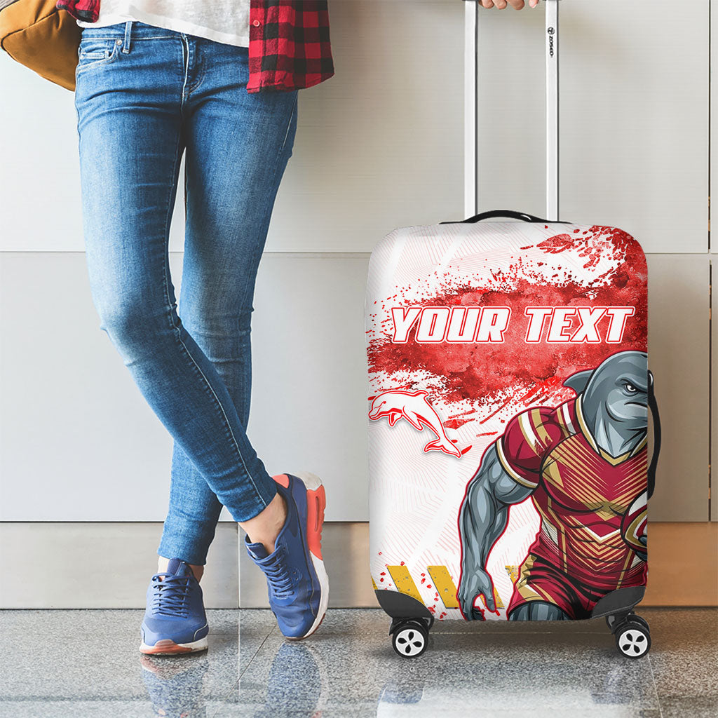 Personalised Dolphins Rugby Luggage Cover Dolphin Mascot - Sporty Splash Art Style