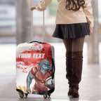 Personalised Dolphins Rugby Luggage Cover Dolphin Mascot - Sporty Splash Art Style