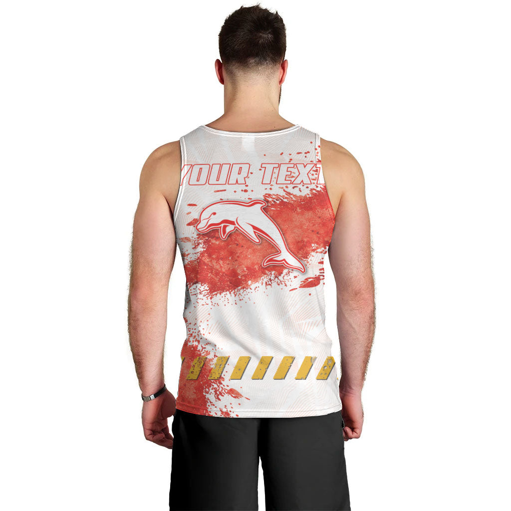 Personalised Dolphins Rugby Men Tank Top Dolphin Mascot - Sporty Splash Art Style