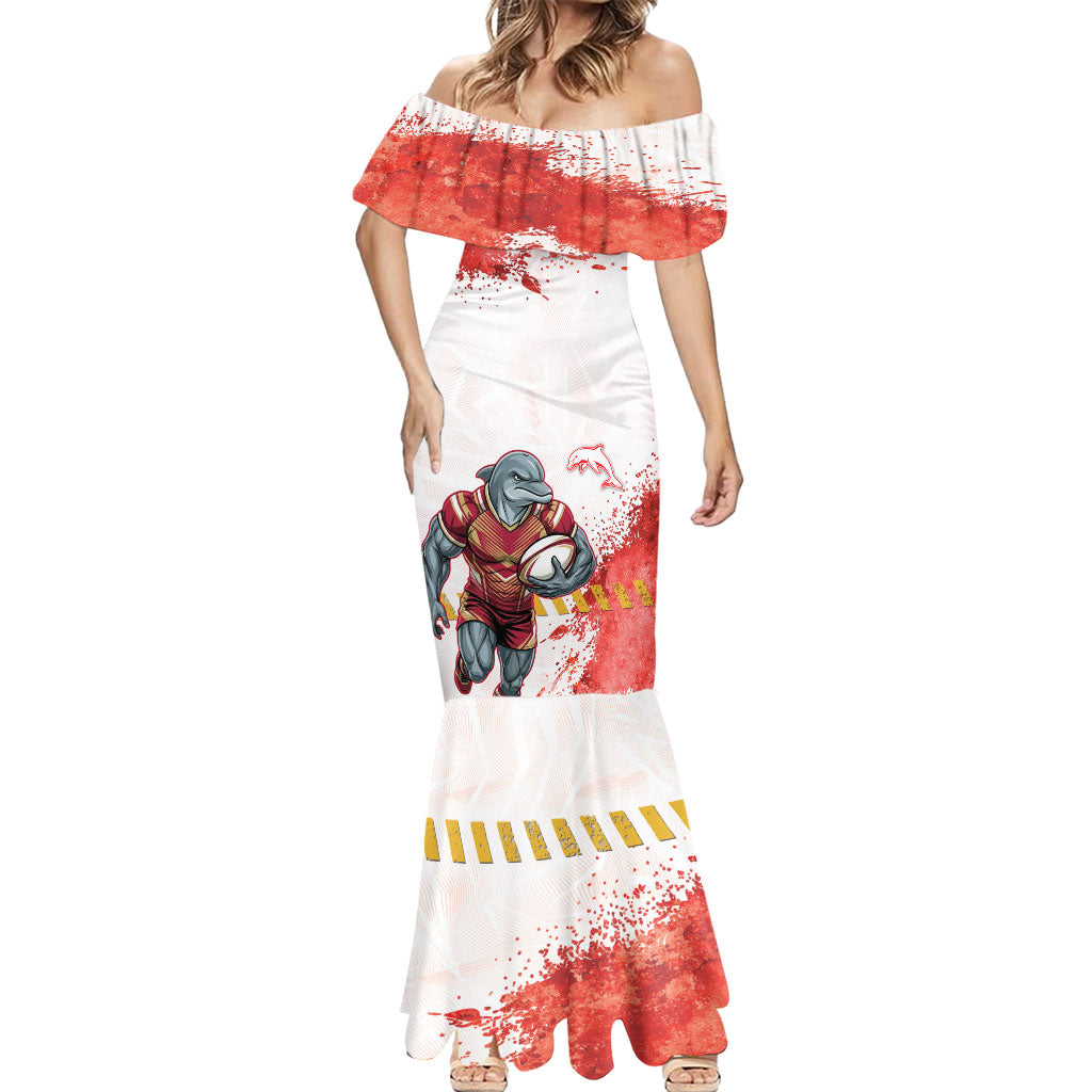 Personalised Dolphins Rugby Mermaid Dress Dolphin Mascot - Sporty Splash Art Style
