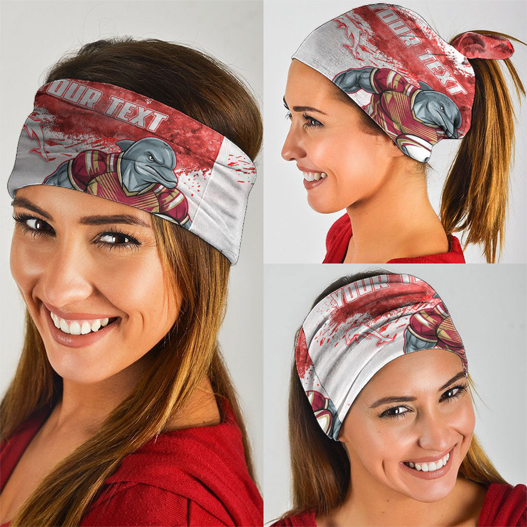 Personalised Dolphins Rugby Neck Gaiter Dolphin Mascot - Sporty Splash Art Style