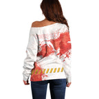 Personalised Dolphins Rugby Off Shoulder Sweater Dolphin Mascot - Sporty Splash Art Style