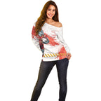 Personalised Dolphins Rugby Off Shoulder Sweater Dolphin Mascot - Sporty Splash Art Style