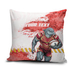 Personalised Dolphins Rugby Pillow Cover Dolphin Mascot - Sporty Splash Art Style