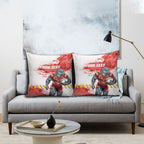 Personalised Dolphins Rugby Pillow Cover Dolphin Mascot - Sporty Splash Art Style