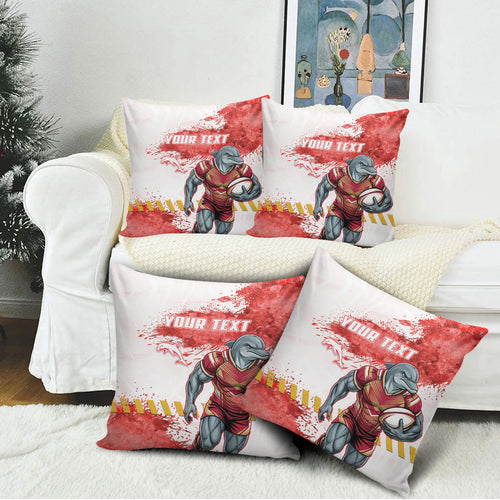 Personalised Dolphins Rugby Pillow Cover Dolphin Mascot - Sporty Splash Art Style