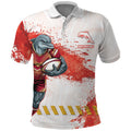 Personalised Dolphins Rugby Polo Shirt Dolphin Mascot - Sporty Splash Art Style