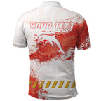 Personalised Dolphins Rugby Polo Shirt Dolphin Mascot - Sporty Splash Art Style