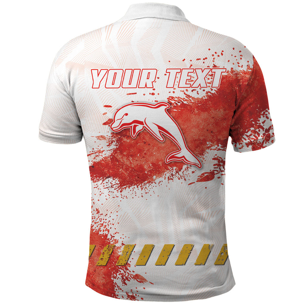 Personalised Dolphins Rugby Polo Shirt Dolphin Mascot - Sporty Splash Art Style