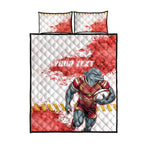 Personalised Dolphins Rugby Quilt Bed Set Dolphin Mascot - Sporty Splash Art Style