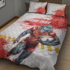 Personalised Dolphins Rugby Quilt Bed Set Dolphin Mascot - Sporty Splash Art Style