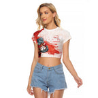 Personalised Dolphins Rugby Raglan Cropped T Shirt Dolphin Mascot - Sporty Splash Art Style
