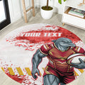 Personalised Dolphins Rugby Round Carpet Dolphin Mascot - Sporty Splash Art Style
