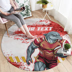 Personalised Dolphins Rugby Round Carpet Dolphin Mascot - Sporty Splash Art Style