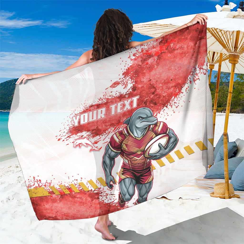 Personalised Dolphins Rugby Sarong Dolphin Mascot - Sporty Splash Art Style