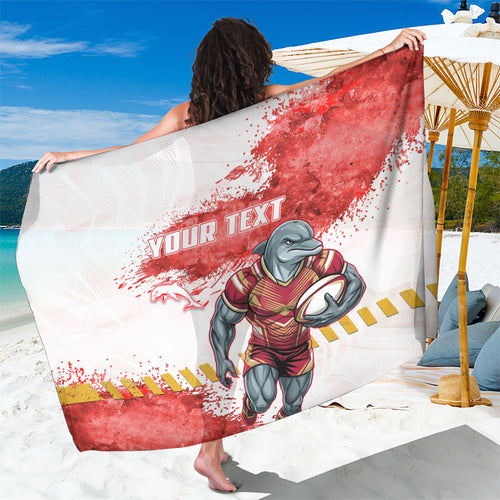 Personalised Dolphins Rugby Sarong Dolphin Mascot - Sporty Splash Art Style