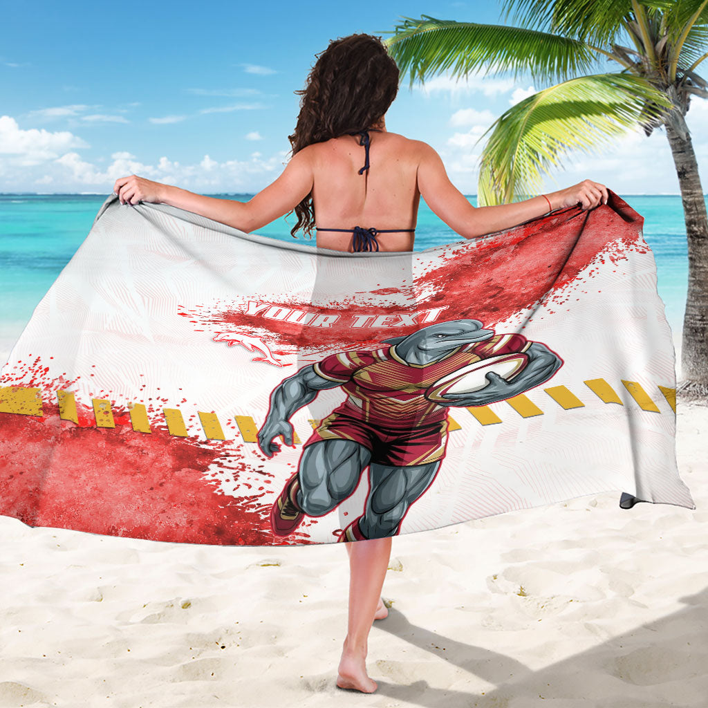Personalised Dolphins Rugby Sarong Dolphin Mascot - Sporty Splash Art Style