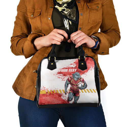 Personalised Dolphins Rugby Shoulder Handbag Dolphin Mascot - Sporty Splash Art Style