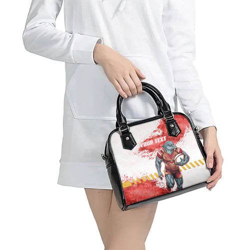 Personalised Dolphins Rugby Shoulder Handbag Dolphin Mascot - Sporty Splash Art Style